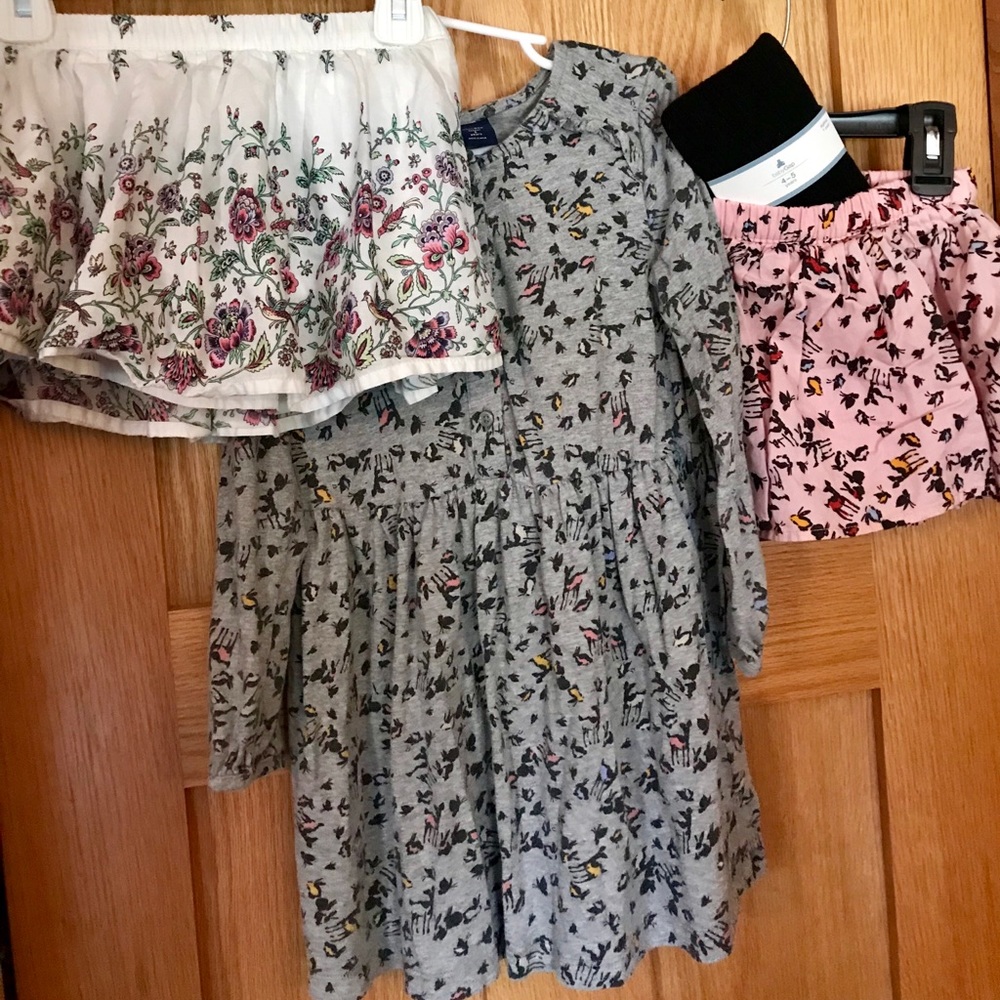 Baby Gap girls size 5 skirts, dress and tights